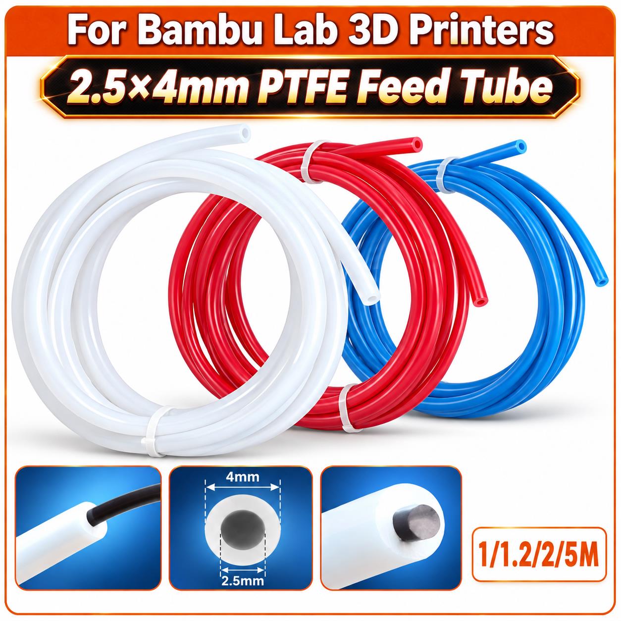 Tubo de PTFE Teflón de 2,5 x 4 - Ptfe Tape Thread reseña y precio
